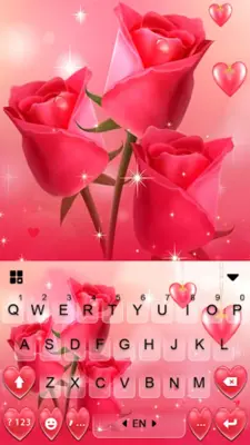 Romantic Heart Roses Keyboard android App screenshot 0