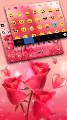 Romantic Heart Roses Keyboard android App screenshot 1